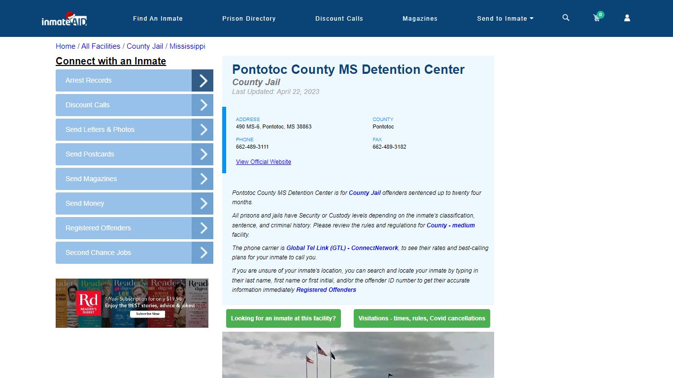 Pontotoc County MS Detention Center - Inmate Locator - Pontotoc, MS